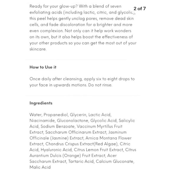 Clark's Botanicals 7-Acid Daily Glow Peel - Full Size 3.3oz/100ml NIB - Picture 6 of 7